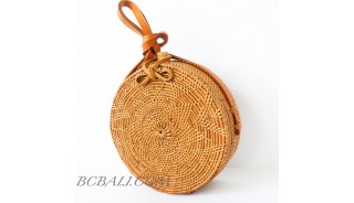 Ata Circle Rattan Handbag desaign strap flower handwoven